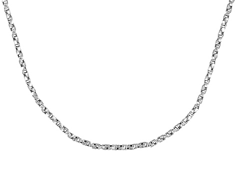 Sterling Silver Twisted Box Link Chain 18 inch