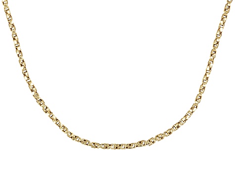 18k Yellow Gold Over Sterling Silver Twisted Box Link Chain 18 inch