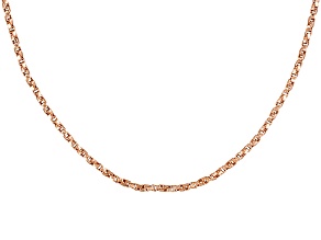 18k Rose Gold Over Sterling Silver Twisted Box Link Chain 36
