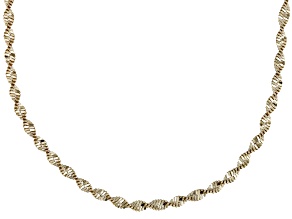 18k Yellow Gold Over Sterling Silver Twisted Herringbone Necklace 18 inch