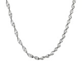 Twisted Herringbone Sterling Silver 36 inch Chain    Made in Italy