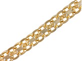 18k Yellow Gold Over Sterling Silver Bismark Link Chain 18 inch