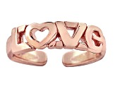 18k Rose Gold Over Sterling Silver "Love" Toe Ring