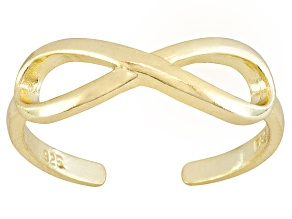 Polished 18k Yellow Gold Over Sterling Silver infinity Toe Ring