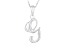 Script initial G Polished Sterling Silver Pendant With 18 inch Chain