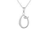 Script initial O Polished Sterling Silver Pendant With 18 inch Chain
