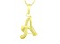 Script initial A Polished 18k Yellow Gold Over Sterling Silver Pendant With 18 inch Chain
