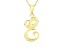 Script initial E Polished 18k Yellow Gold Over Sterling Silver Pendant With 18 inch Chain