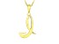 Script initial I Polished 18k Yellow Gold Over Sterling Silver Pendant With 18 inch Chain