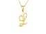 Script initial L Polished 18k Yellow Gold Over Sterling Silver Pendant With 18 inch Chain