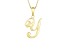 Script initial Y Polished 18k Yellow Gold Over Sterling Silver Pendant With 18 inch Chain