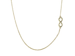 Infinity Design Polished 18k Yellow Gold Over Sterling Silver Adjustable 16 inch Station Necklace