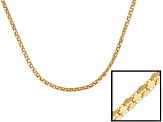 18k Yellow Gold Sterling Silver Popcorn Link Chain Necklace 20 inch