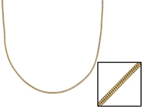 18k Yellow Gold Over Sterling Silver Round Snake Link Chain Necklace