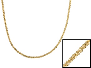 18k Yellow Gold Over Sterling Silver Twisted Diamond Cut Chain Necklace