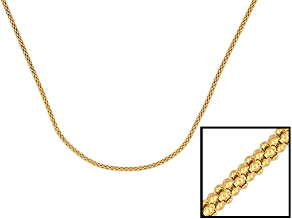 18k Yellow Gold Over Sterling Silver Popcorn Link Chain Necklace 20 inch