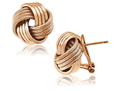 14k Rose Gold Over Sterling Silver Love Knot Earrings Bsw457 Jtv 14k Rose Gold Over Sterling Silver Love Knot Earrings