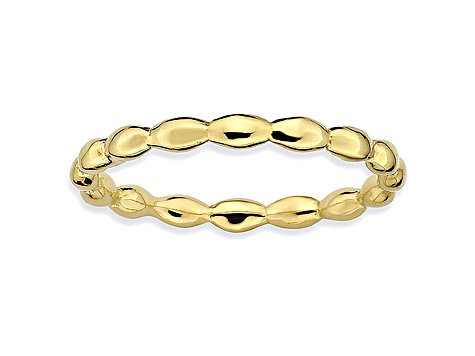 14k Yellow Gold Over Sterling Silver Fancy Band Ring
