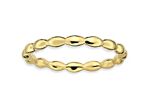 14k Yellow Gold Over Sterling Silver Fancy Band Ring