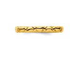 14k Yellow Gold Over Sterling Silver Textured Square Band Ring