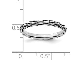 Rhodium Over Sterling Silver Textured Band Ring