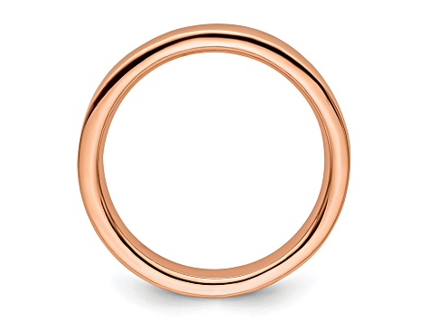 14k Rose Gold Over Sterling Silver Squared Band Ring