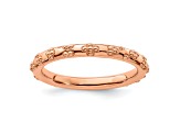 14k Rose Gold Over Sterling Silver Textured Band Ring