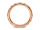 14k Rose Gold Over Sterling Silver Textured Band Ring