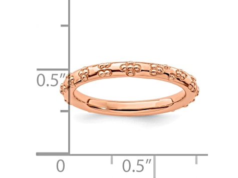 14k Rose Gold Over Sterling Silver Textured Band Ring