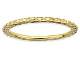 14k Yellow Gold Over Sterling Silver Diamond Cut Band Ring
