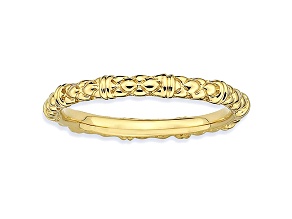 14k Yellow Gold Over Sterling Silver Cable Band Ring