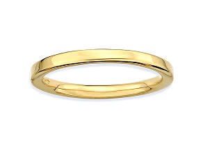14k Yellow Gold Over Sterling Silver Polished Band Ring