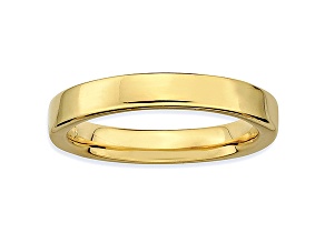 14k Yellow Gold Over Sterling Silver Squared Band Ring