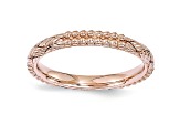 14k Rose Gold Over Sterling Silver Textured Band Ring