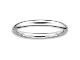 Rhodium Over Sterling Silver Polished Band Ring
