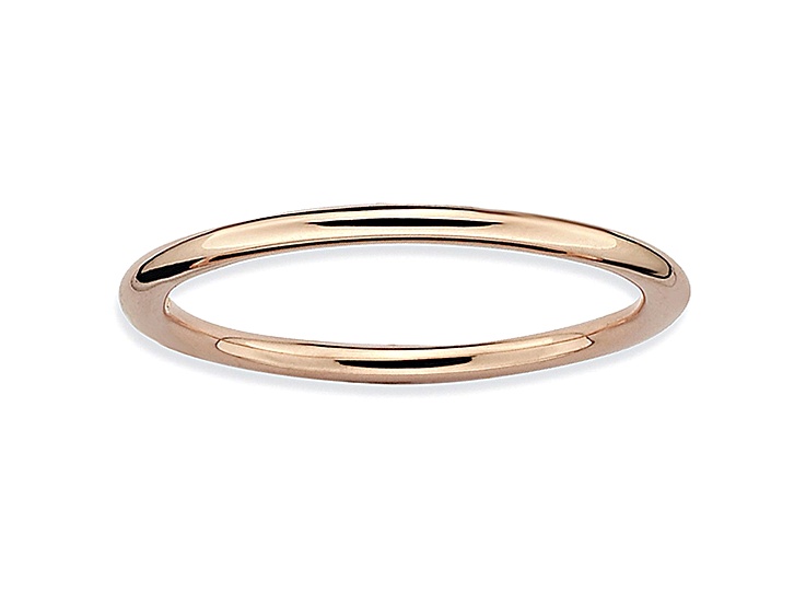 14k Rose Gold Over Sterling Silver Polished Band Ring