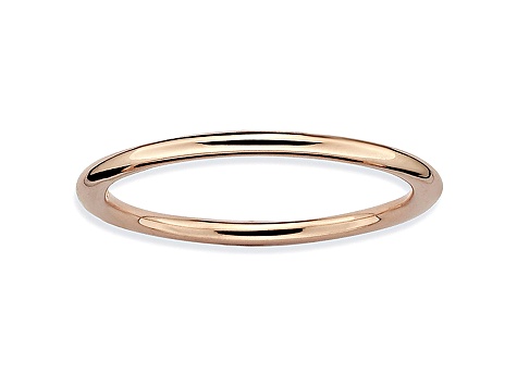 14k Rose Gold Over Sterling Silver Polished Band Ring