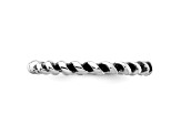Rhodium Over Sterling Silver Twisted Band Ring