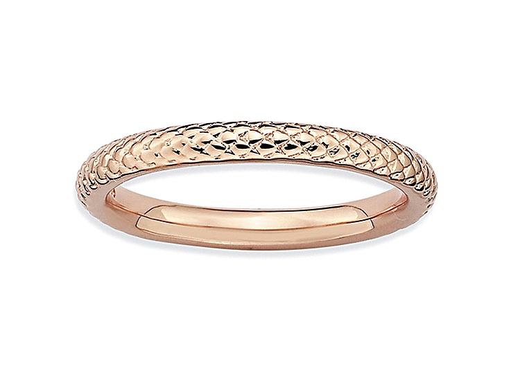 14k Rose Gold Over Sterling Silver Cable Band Ring