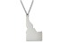 Sterling Silver Idaho Silhouette Center Station 18 inch Necklace