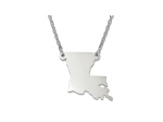 Sterling Silver Louisiana Silhouette Center Station 18 inch Necklace