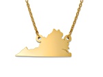 14k Yellow Gold Over Sterling Silver Virginia Silhouette Center Station 18 inch Necklace