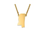 14k Gold Over Silver Mississippi Silhouette Center Station 18 inch Necklace