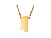 14k Gold Over Silver Mississippi Silhouette Center Station 18 inch Necklace