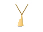 14k Yellow Gold Over Sterling Silver New Hampshire Silhouette Center Station 18 inch Necklace
