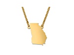 14k Yellow Gold Over Sterling Silver Georgia Silhouette Center Station 18 inch Necklace