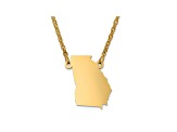 14k Yellow Gold Over Sterling Silver Georgia Silhouette Center Station 18 inch Necklace