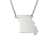 Sterling Silver Missouri Silhouette Center Station 18 inch Necklace