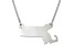 Sterling Silver Massachusetts Silhouette Center Station 18 inch Necklace