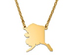 14k Yellow Gold Over Sterling Silver Alaska Silhouette Center Station 18 inch Necklace